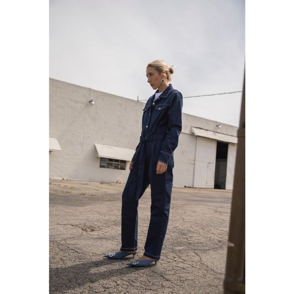 $368 NEW Designer BLDWN Harley Jumpsuit Nocturnal Blue One Piece - XS - Picture 6 of 8